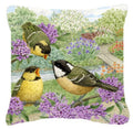 Coal Tits Feeding Time Decorative Throw Pillow 14x14 Indoor Outdoor Accent Cushion, Fabric Cover with Insert for Sofa, Bed, Porch & Living Room