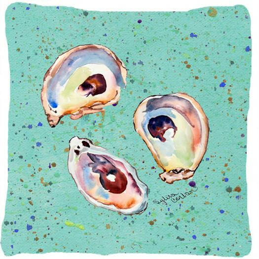 Oyster Decorative Throw Pillow 14x14 Indoor Outdoor Accent Cushion, Fabric Cover with Insert for Sofa, Bed, Porch & Living Room