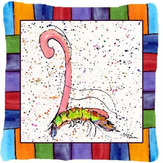 Beach and Seafood Letter L Decorative Throw Pillow 14x14 Indoor Outdoor Accent Cushion, Fabric Cover with Insert for Sofa, Bed, Porch & Living Room