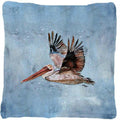 Bird - Pelican Decorative Throw Pillow 14x14 Indoor Outdoor Accent Cushion, Fabric Cover with Insert for Sofa, Bed, Porch & Living Room