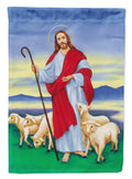 Jesus The Good Shepherd House Flag 28x40 Porch Sleeve Pole Decorative Outside Yard Banner Artwork Wall Hanging, Polyester