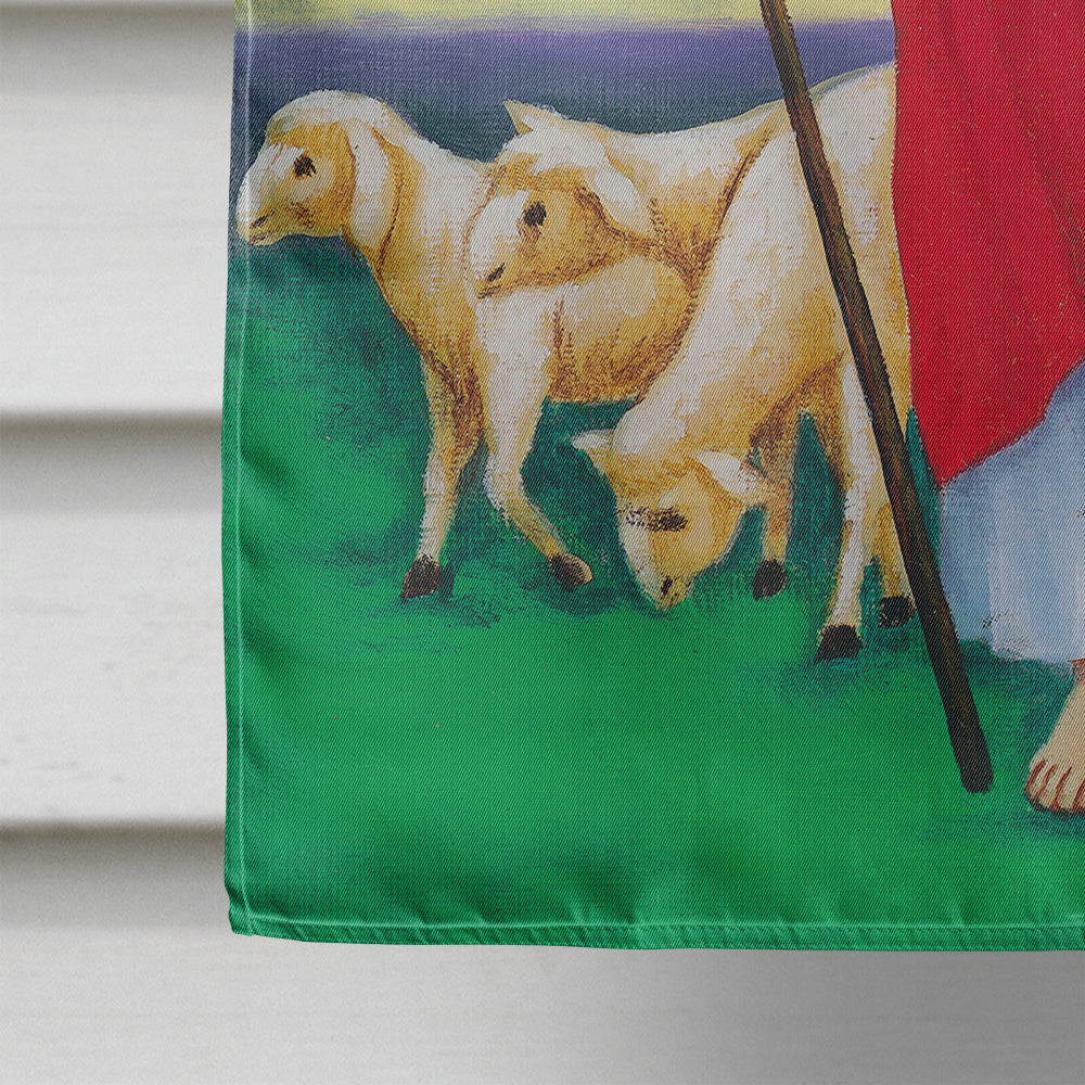Jesus The Good Shepherd House Flag 28x40 Porch Sleeve Pole Decorative Outside Yard Banner Artwork Wall Hanging, Polyester