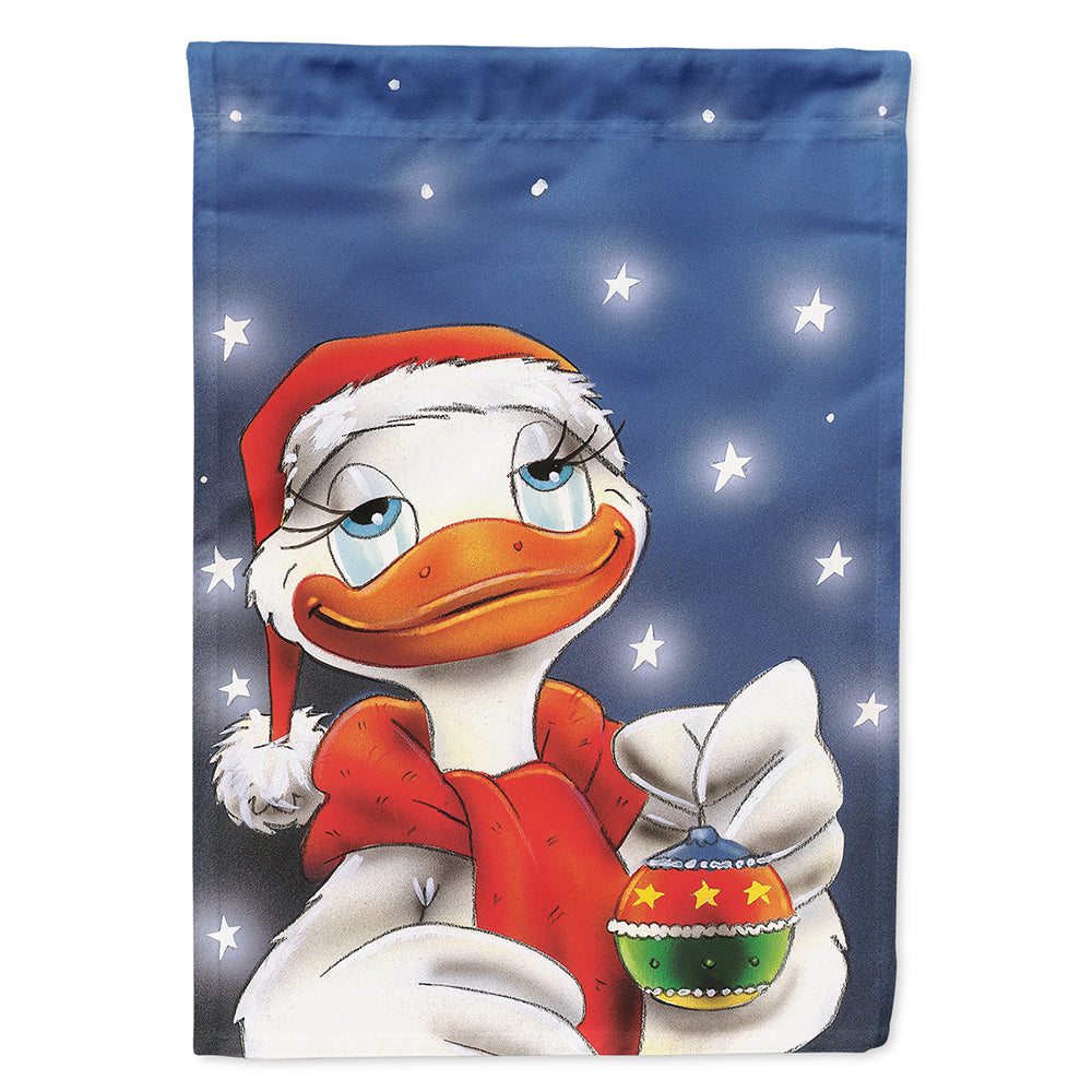Duck with Christmas Ornament House Flag 28x40 Porch Sleeve Pole Decorative Outside Yard Banner Artwork Wall Hanging, Polyester