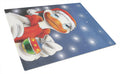 Duck with Christmas Ornament Cutting Board Tempered Glass Kitchen Cutting Surface, Heat Resistant Chopping, Non-Slip Feet, Food Prep & Serving