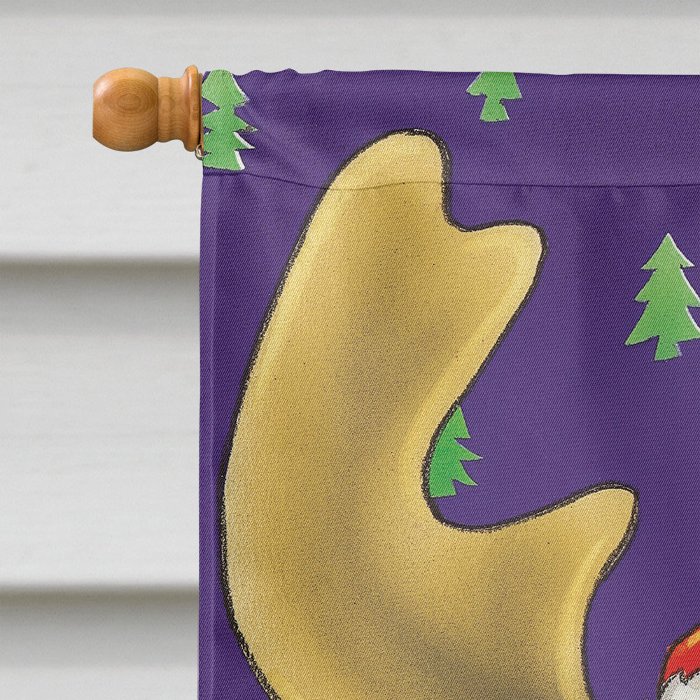 Comic Reindeer House Flag 28x40 Porch Sleeve Pole Decorative Outside Yard Banner Artwork Wall Hanging, Polyester