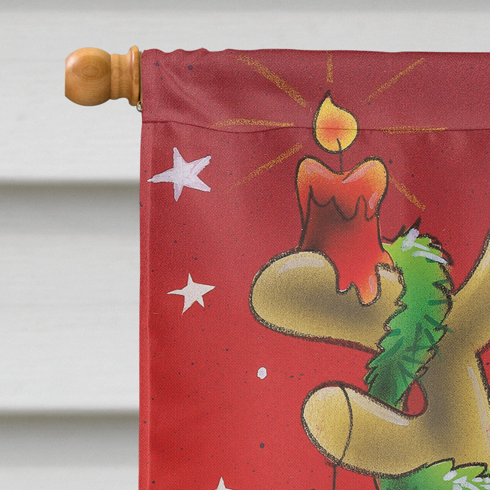 Comic Reindeer with Decorated Antlers House Flag 28x40 Porch Sleeve Pole Decorative Outside Yard Banner Artwork Wall Hanging, Polyester