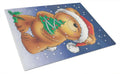 Teddy Bear and Christmas Tree Cutting Board Tempered Glass Kitchen Cutting Surface, Heat Resistant Chopping, Non-Slip Feet, Food Prep & Serving
