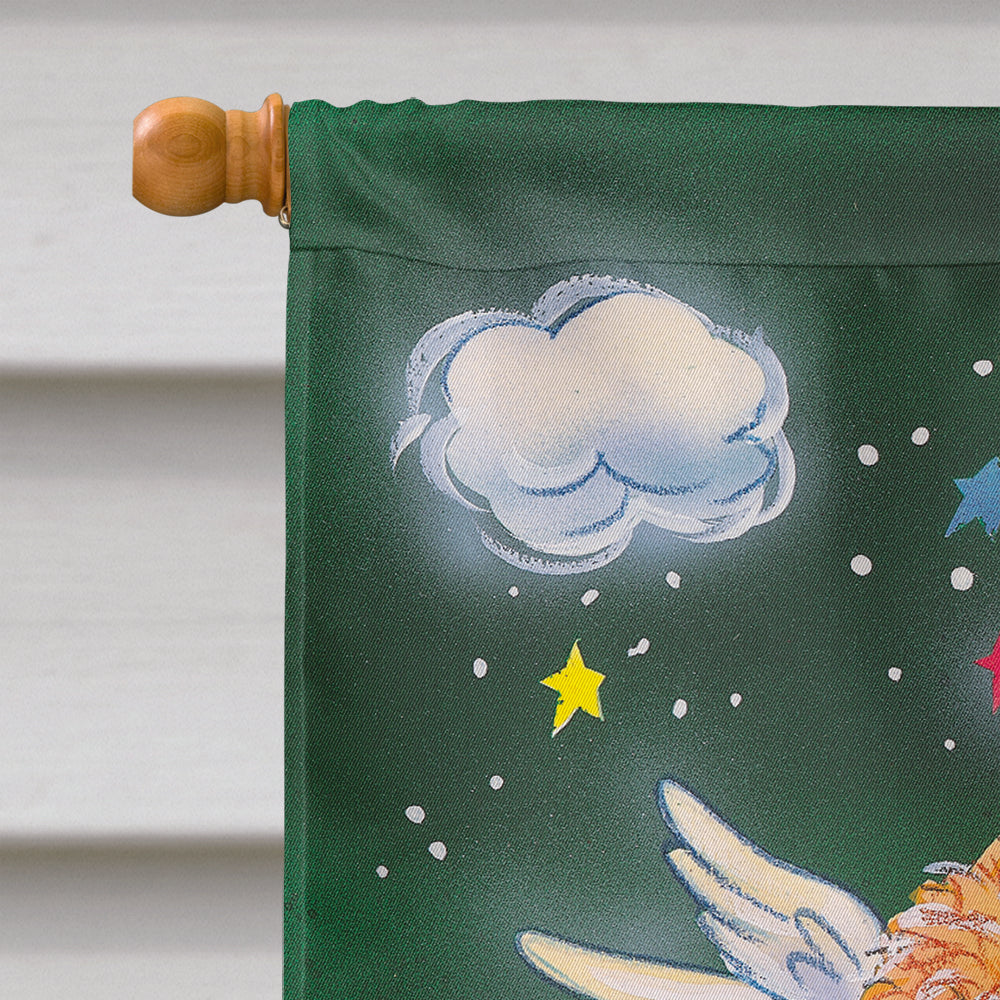 Angels on Green House Flag 28x40 Porch Sleeve Pole Decorative Outside Yard Banner Artwork Wall Hanging, Polyester