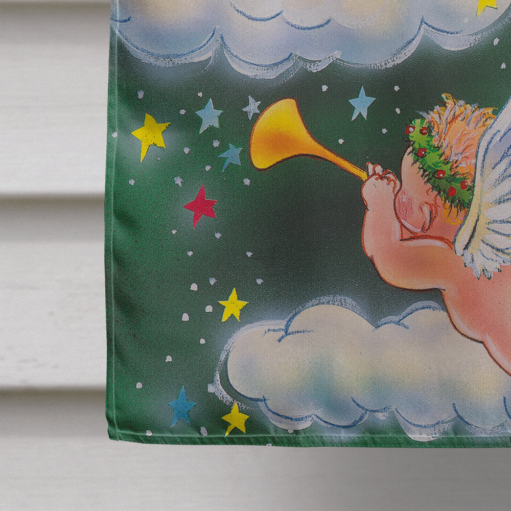 Angels on Green House Flag 28x40 Porch Sleeve Pole Decorative Outside Yard Banner Artwork Wall Hanging, Polyester