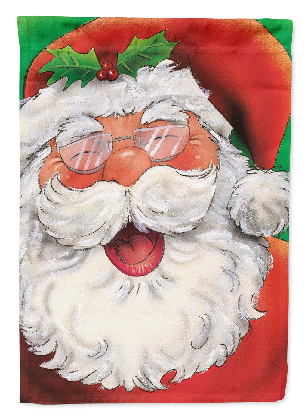 Jolly Santa Claus House Flag 28x40 Porch Sleeve Pole Decorative Outside Yard Banner Artwork Wall Hanging, Polyester
