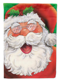 Jolly Santa Claus House Flag 28x40 Porch Sleeve Pole Decorative Outside Yard Banner Artwork Wall Hanging, Polyester