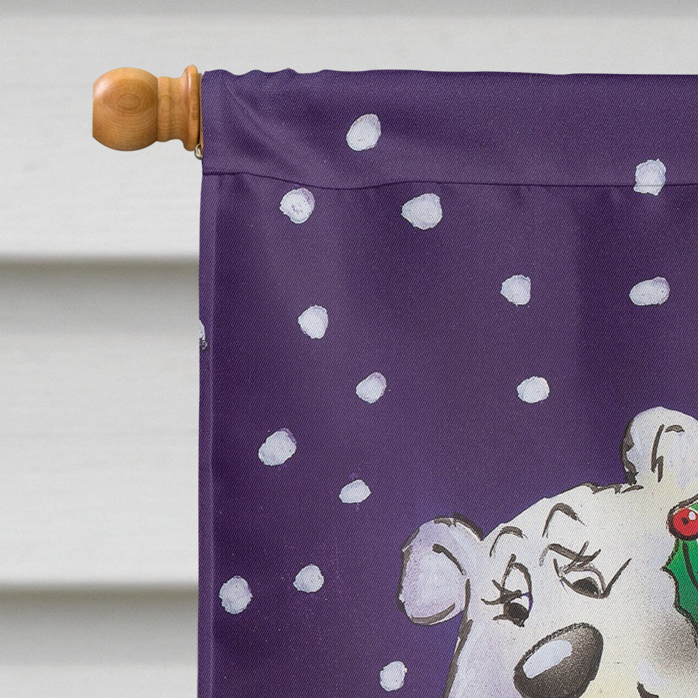 Holiday Polar Bears House Flag 28x40 Porch Sleeve Pole Decorative Outside Yard Banner Artwork Wall Hanging, Polyester