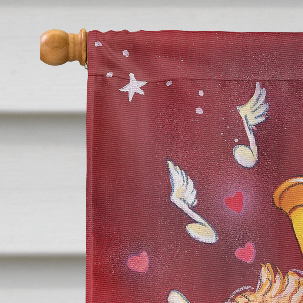 Angels with Harp Valentine's House Flag 28x40 Porch Sleeve Pole Decorative Outside Yard Banner Artwork Wall Hanging, Polyester