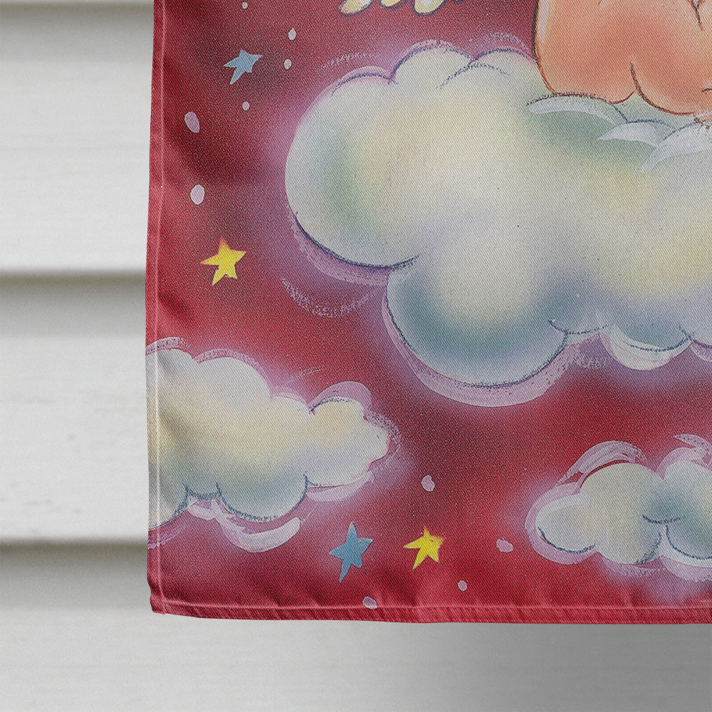 Angels with Harp Valentine's House Flag 28x40 Porch Sleeve Pole Decorative Outside Yard Banner Artwork Wall Hanging, Polyester