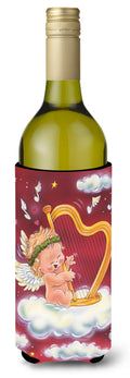 Angels with Harp Valentine's Wine Bottle Hugger Gift Sleeve for Standard 750 ml Bottles, Insulated Reusable Also Fits Mini Shot & Pint Bottles