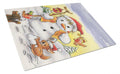 Scarecrow Snowman Cutting Board Tempered Glass Kitchen Cutting Surface, Heat Resistant Chopping, Non-Slip Feet, Food Prep & Serving