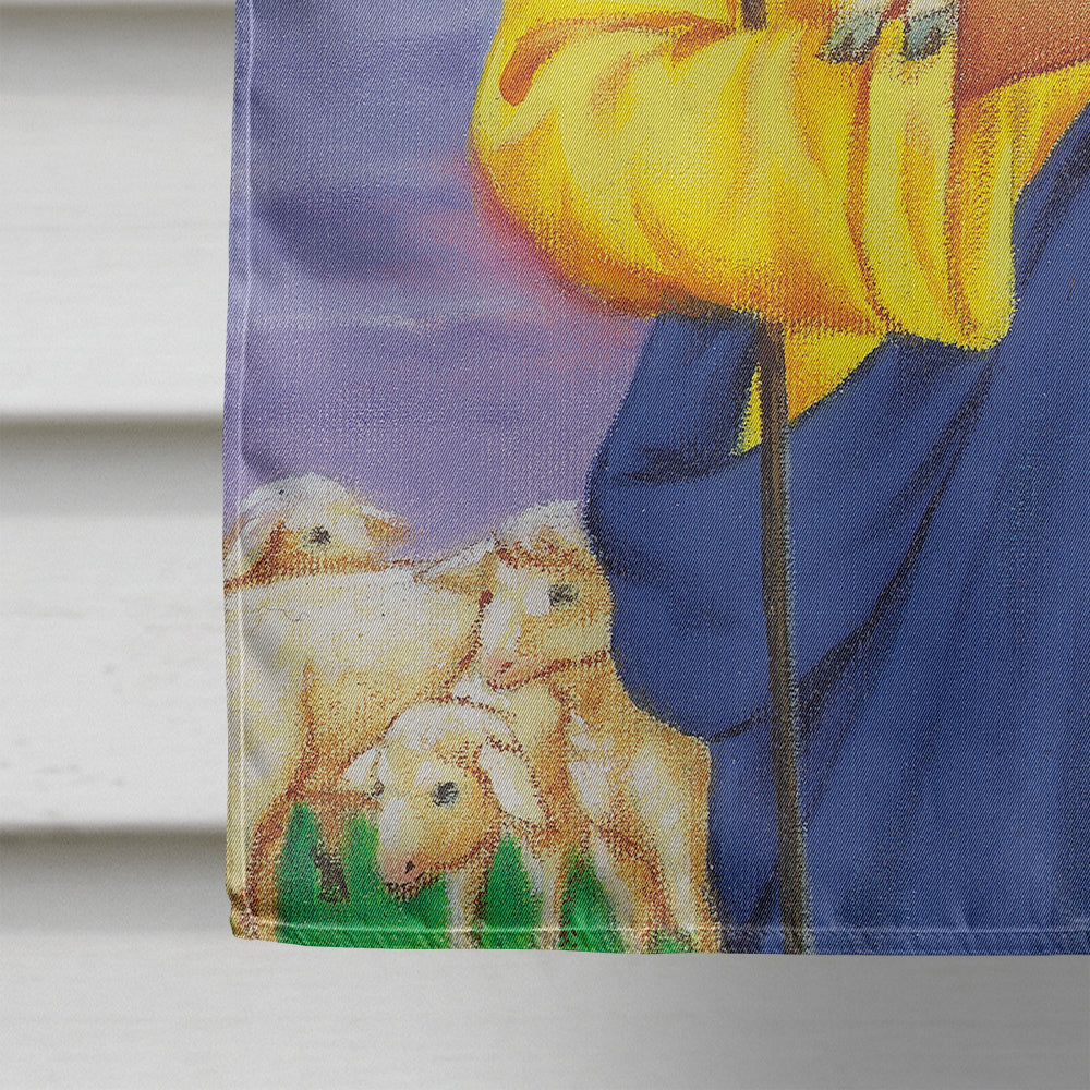 Jesus The Good Shepherd holding a lamb House Flag 28x40 Porch Sleeve Pole Decorative Outside Yard Banner Artwork Wall Hanging, Polyester