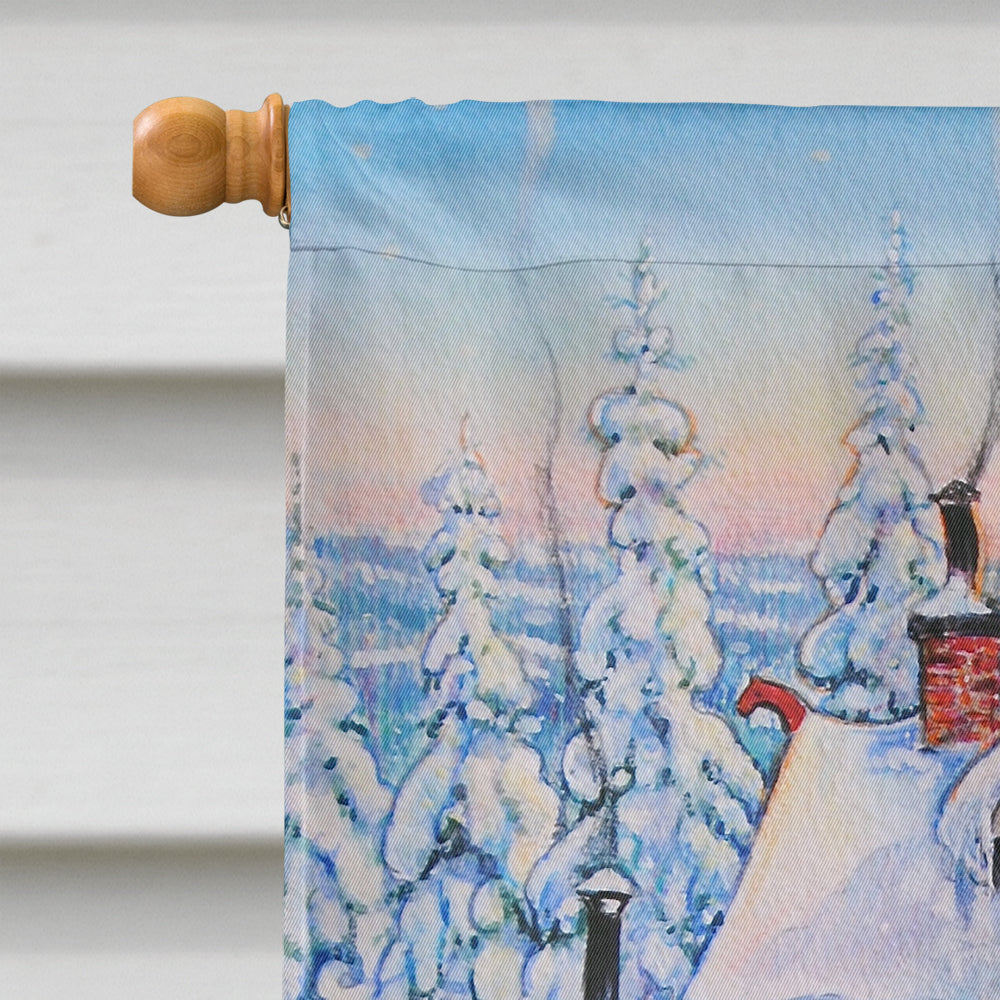 Christmas Gnome Skiing House Flag 28x40 Porch Sleeve Pole Decorative Outside Yard Banner Artwork Wall Hanging, Polyester