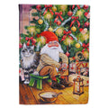 Christmas Gnome by the Tree House Flag 28x40 Porch Sleeve Pole Decorative Outside Yard Banner Artwork Wall Hanging, Polyester