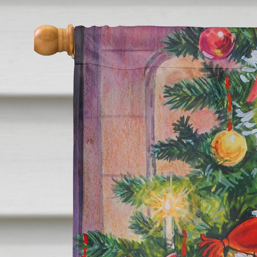 Christmas Gnome by the Tree House Flag 28x40 Porch Sleeve Pole Decorative Outside Yard Banner Artwork Wall Hanging, Polyester