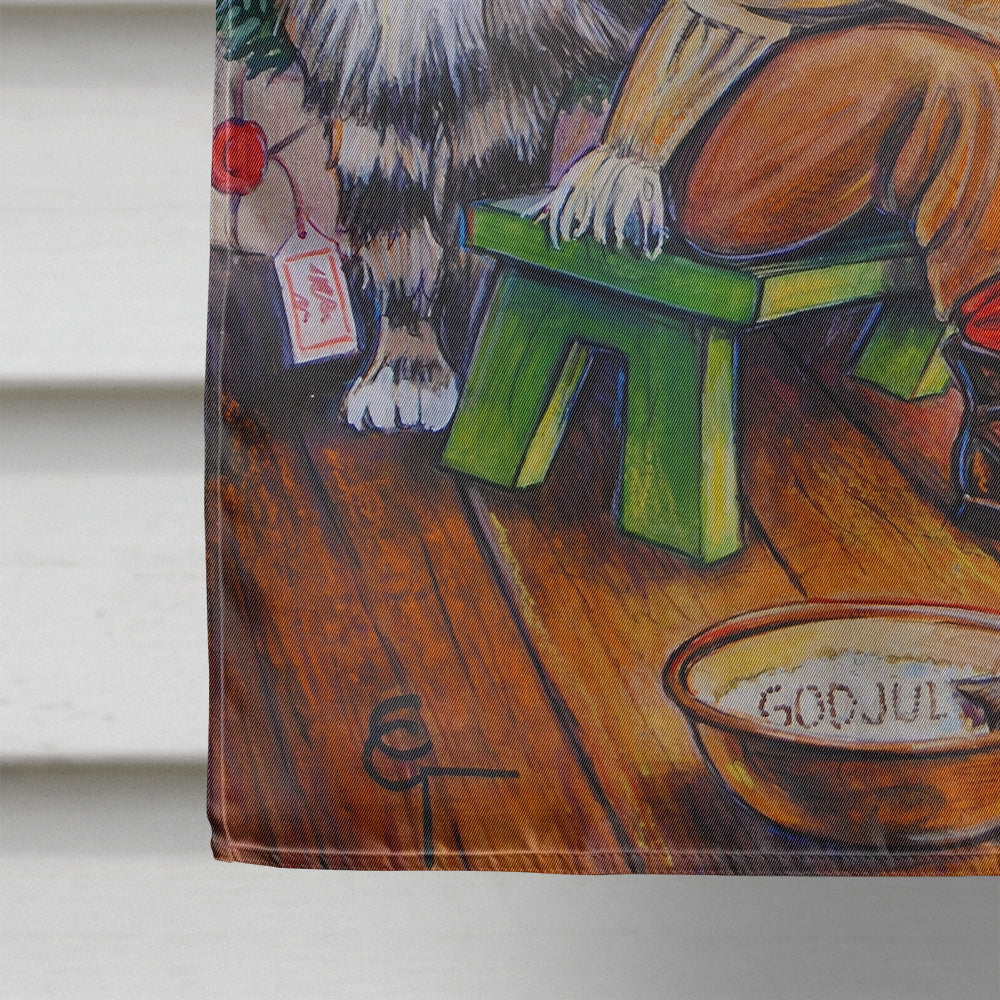 Christmas Gnome by the Tree House Flag 28x40 Porch Sleeve Pole Decorative Outside Yard Banner Artwork Wall Hanging, Polyester