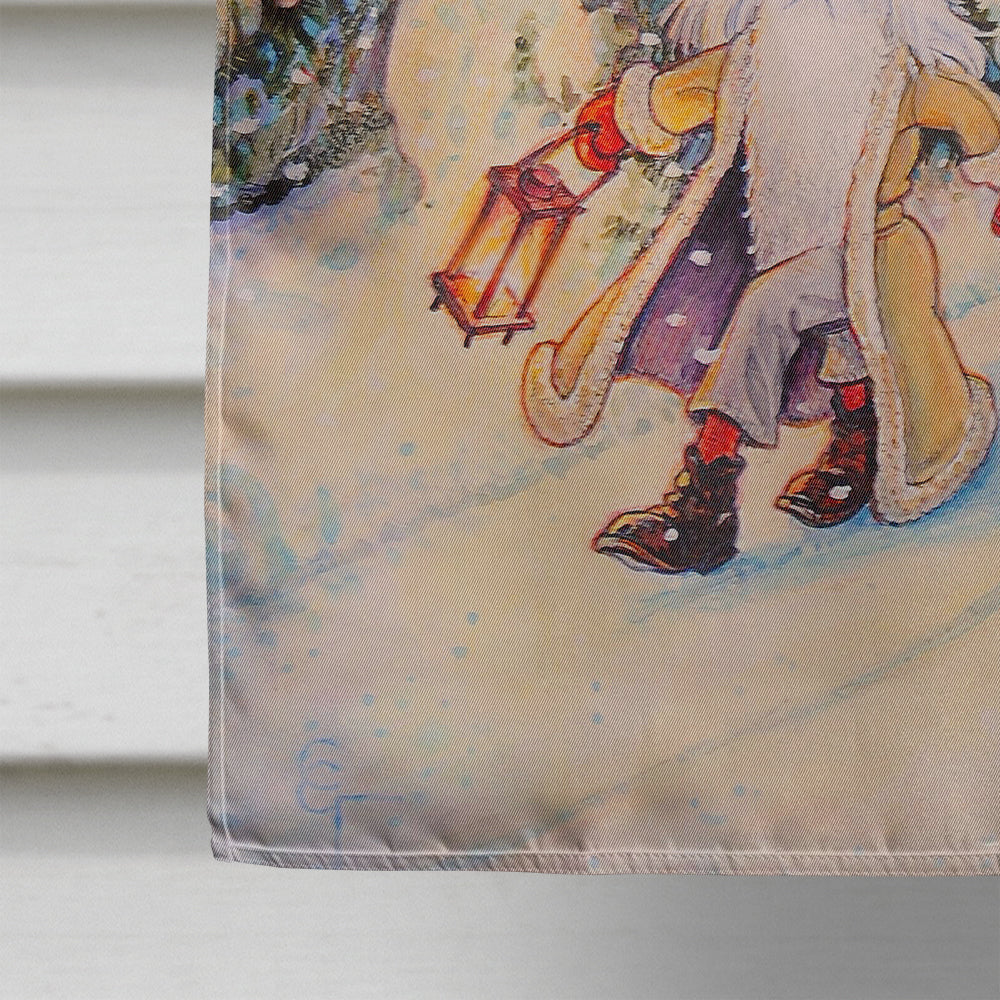 Christmas Gnome pulling a sled House Flag 28x40 Porch Sleeve Pole Decorative Outside Yard Banner Artwork Wall Hanging, Polyester
