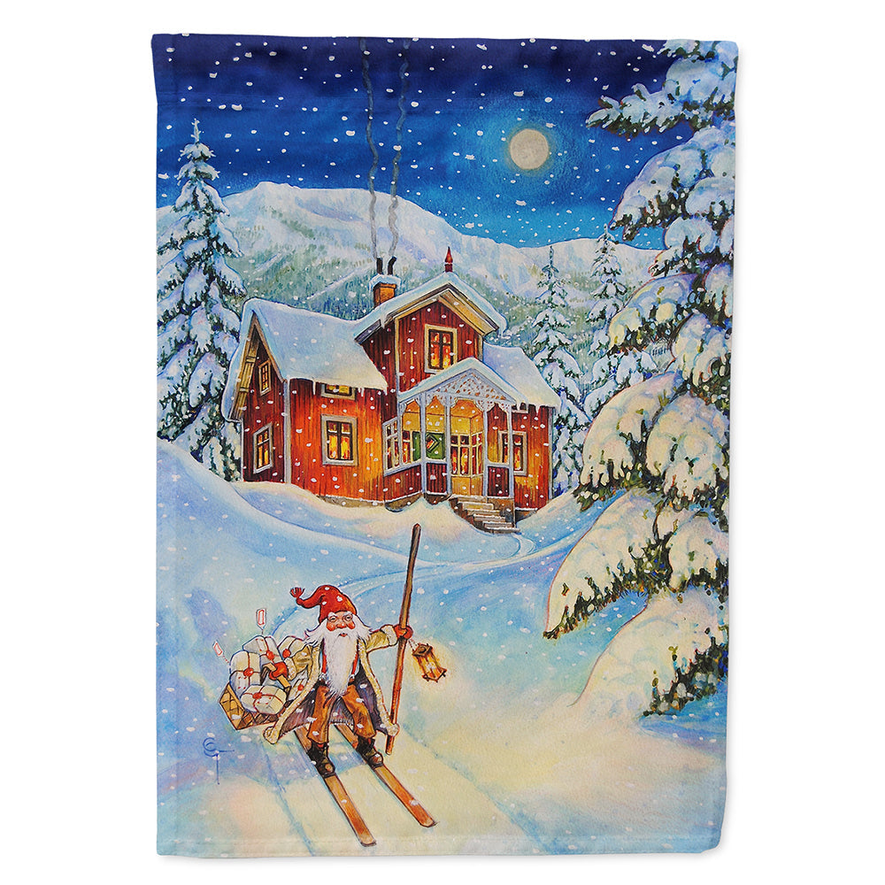Christmas Gnome Headed out House Flag 28x40 Porch Sleeve Pole Decorative Outside Yard Banner Artwork Wall Hanging, Polyester