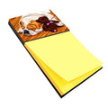 English Bulldog and Teddy Bear Watercolor Sticky Note Holder Refillable Dispenser Desk Accessory 3x3 Pad Gift