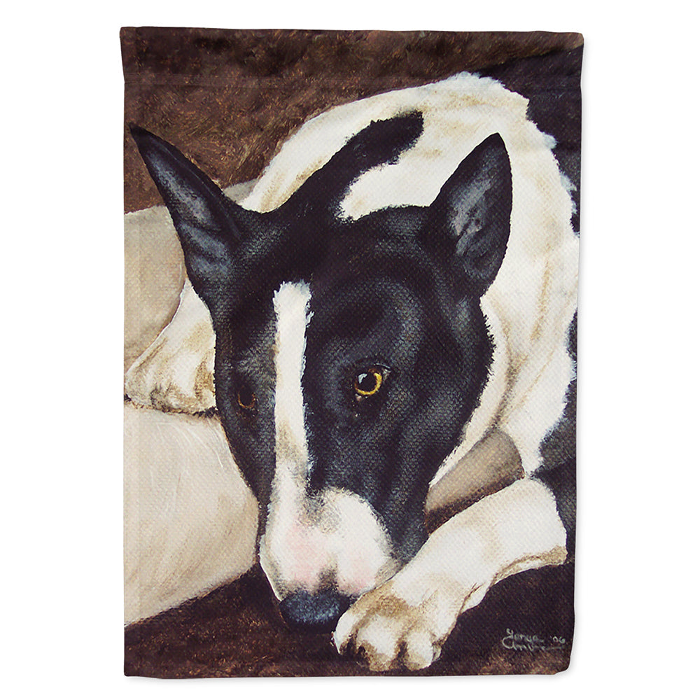Bull Terrier by Tanya and Craig Amberson House Flag 28x40 Porch Sleeve Pole Decorative Outside Yard Banner Artwork Wall Hanging, Polyester