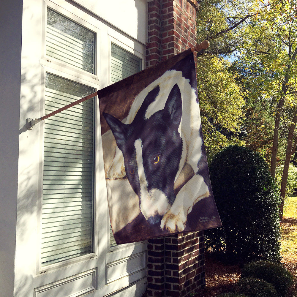 Bull Terrier by Tanya and Craig Amberson House Flag 28x40 Porch Sleeve Pole Decorative Outside Yard Banner Artwork Wall Hanging, Polyester
