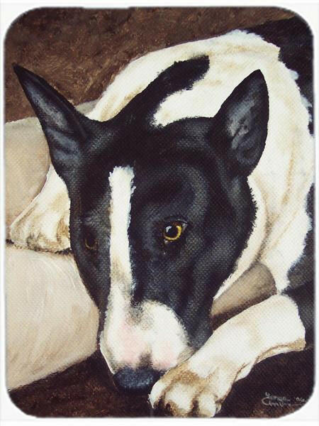 Bull Terrier by Tanya and Craig Amberson Cutting Board Tempered Glass Kitchen Cutting Surface, Heat Resistant Chopping, Non-Slip Feet, Food Prep & Serving
