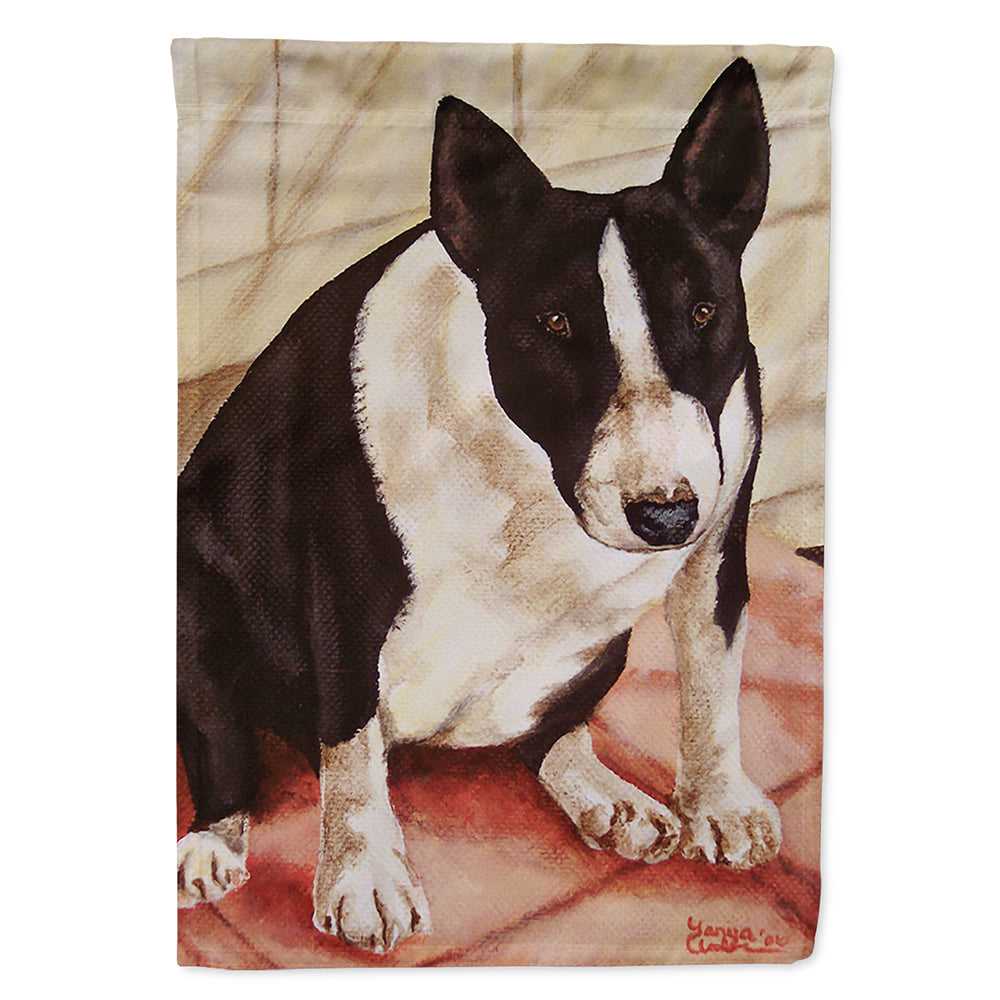 Bull Terrier English Bully House Flag 28x40 Porch Sleeve Pole Decorative Outside Yard Banner Artwork Wall Hanging, Polyester