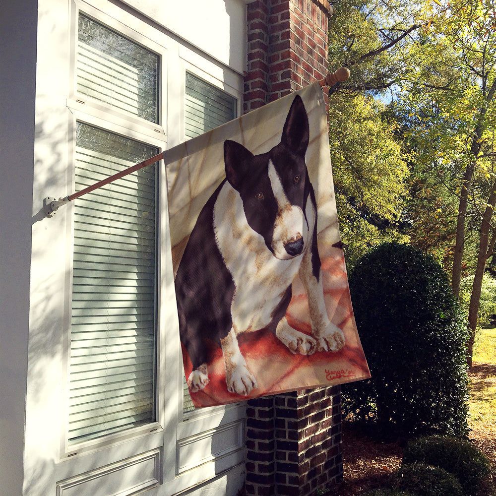 Bull Terrier English Bully House Flag 28x40 Porch Sleeve Pole Decorative Outside Yard Banner Artwork Wall Hanging, Polyester
