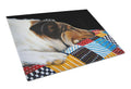Day Dreamer Collie Cutting Board Tempered Glass Kitchen Cutting Surface, Heat Resistant Chopping, Non-Slip Feet, Food Prep & Serving