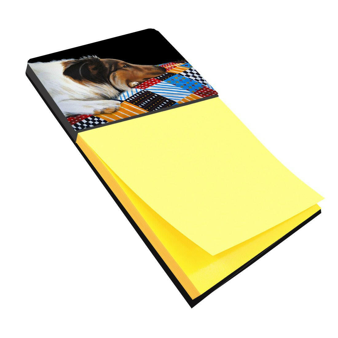 Day Dreamer Collie Watercolor Sticky Note Holder Refillable Dispenser Desk Accessory 3x3 Pad Gift