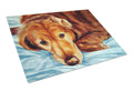 Golden Retriever by Tanya and Craig Amberson Cutting Board Tempered Glass Kitchen Cutting Surface, Heat Resistant Chopping, Non-Slip Feet, Food Prep & Serving