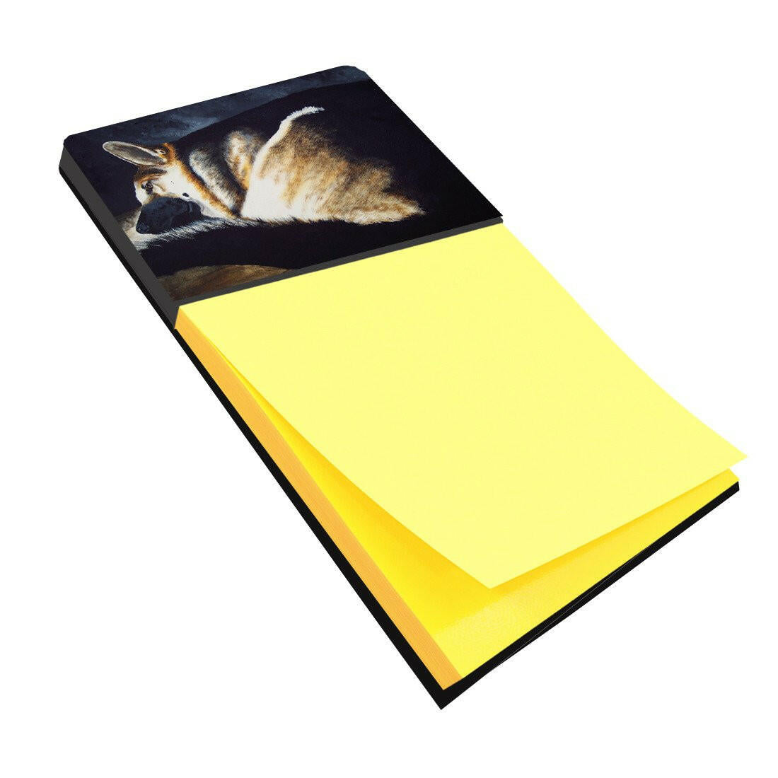 Day Dreamer German Shepherd Watercolor Sticky Note Holder Refillable Dispenser Desk Accessory 3x3 Pad Gift