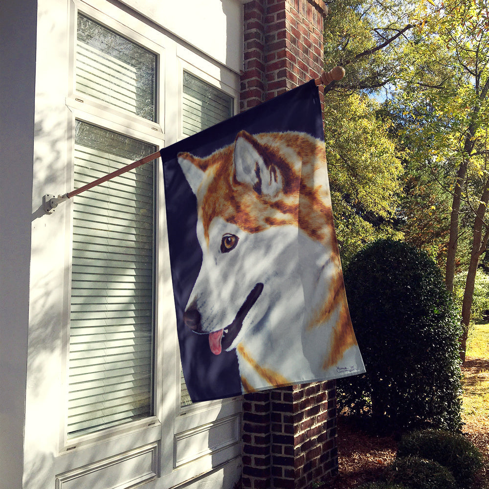 Siberian Husky House Flag 28x40 Porch Sleeve Pole Decorative Outside Yard Banner Artwork Wall Hanging, Polyester