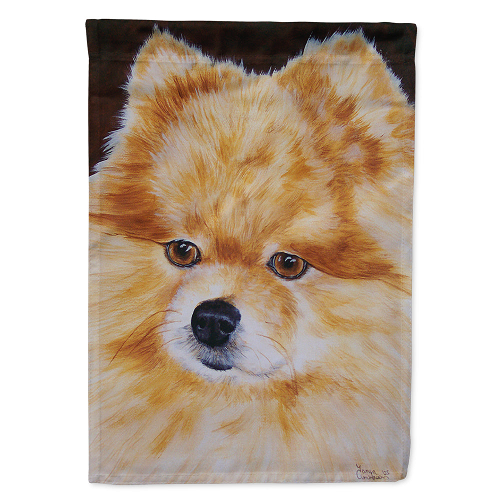 Pomeranian House Flag 28x40 Porch Sleeve Pole Decorative Outside Yard Banner Artwork Wall Hanging, Polyester