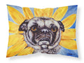 Sunflower Pug Standard Pillowcase Lightweight Super Soft Easy Care Decorative Artwork Pillowcase, Standard