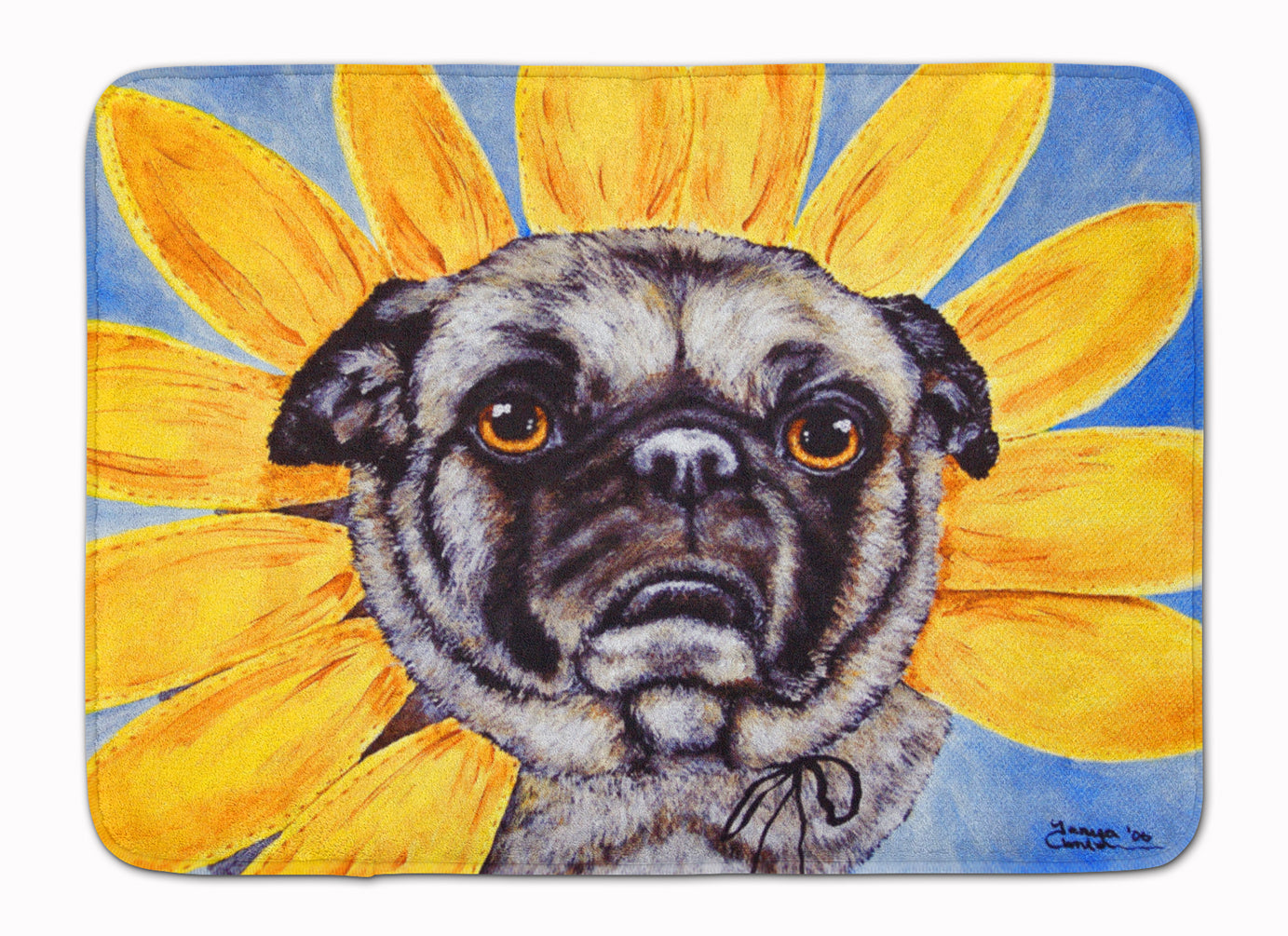 Sunflower Pug Memory Foam Kitchen Mat Machine Washable Anti-Fatigue Cushion Comfort Bath or Kitchen Rug