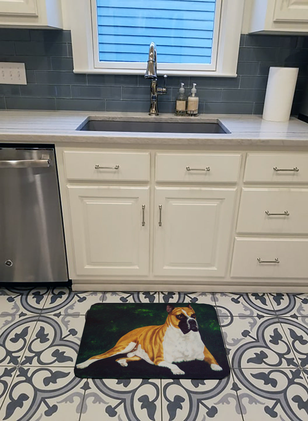 Dempsey Boxer Memory Foam Kitchen Mat Machine Washable Anti-Fatigue Cushion Comfort Bath or Kitchen Rug
