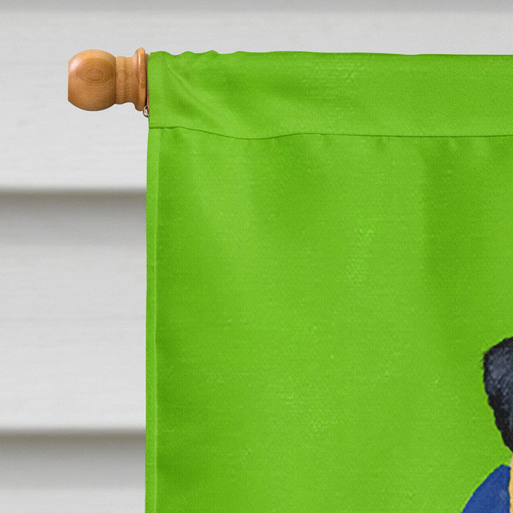 Go Team Varsity Pug House Flag 28x40 Porch Sleeve Pole Decorative Outside Yard Banner Artwork Wall Hanging, Polyester