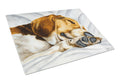 Beagle Bliss Cutting Board Tempered Glass Kitchen Cutting Surface, Heat Resistant Chopping, Non-Slip Feet, Food Prep & Serving