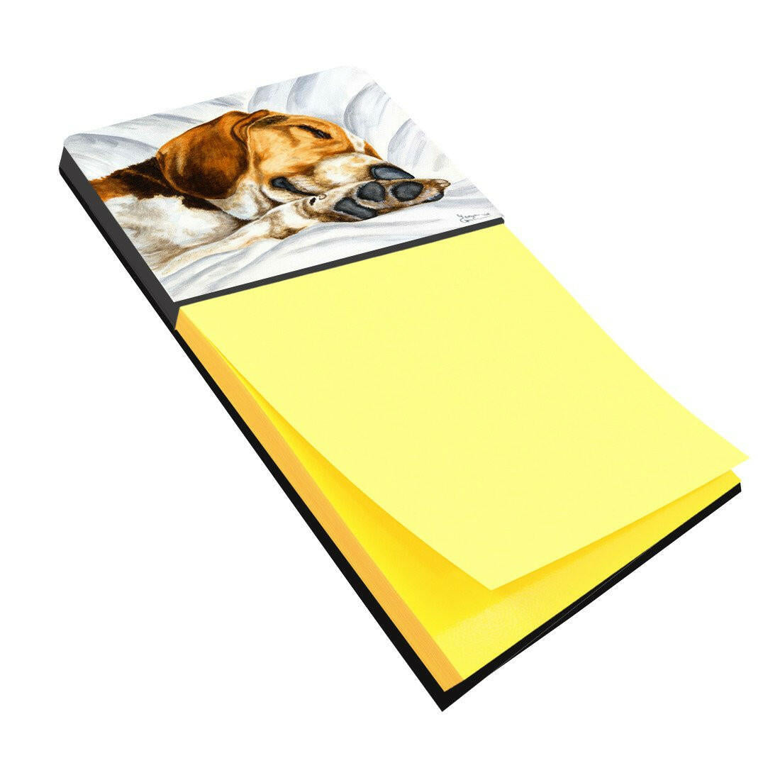 Beagle Bliss Watercolor Sticky Note Holder Refillable Dispenser Desk Accessory 3x3 Pad Gift