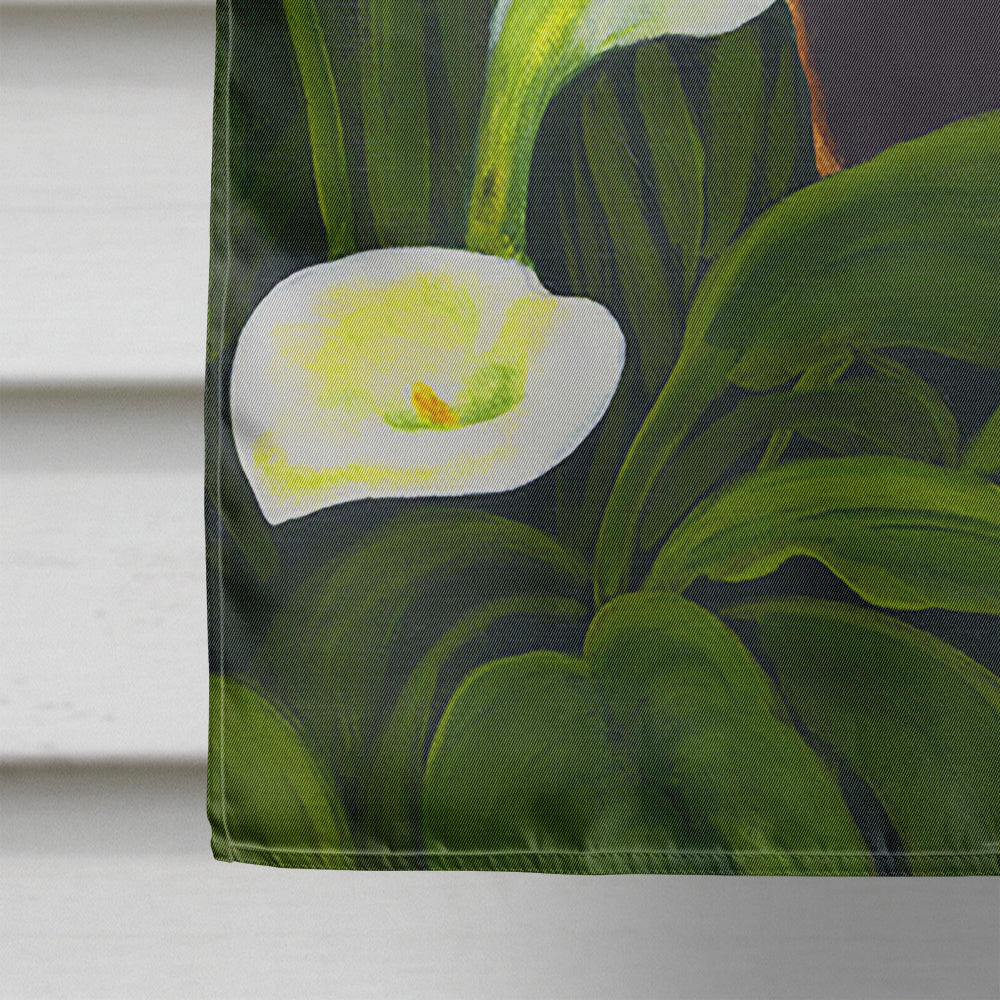 Beagle Lillies House Flag 28x40 Porch Sleeve Pole Decorative Outside Yard Banner Artwork Wall Hanging, Polyester