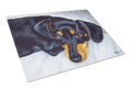 Black and Tan Doxie Dachshund Cutting Board Tempered Glass Kitchen Cutting Surface, Heat Resistant Chopping, Non-Slip Feet, Food Prep & Serving