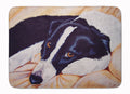 Naptime Border Collie Memory Foam Kitchen Mat Machine Washable Anti-Fatigue Cushion Comfort Bath or Kitchen Rug