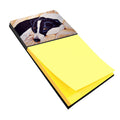 Naptime Border Collie Watercolor Sticky Note Holder Refillable Dispenser Desk Accessory 3x3 Pad Gift