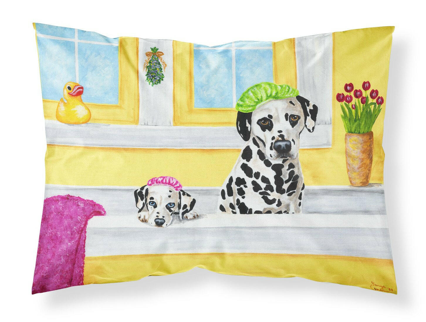 Bath Day Dalmatian Standard Pillowcase Lightweight Super Soft Easy Care Decorative Artwork Pillowcase, Standard